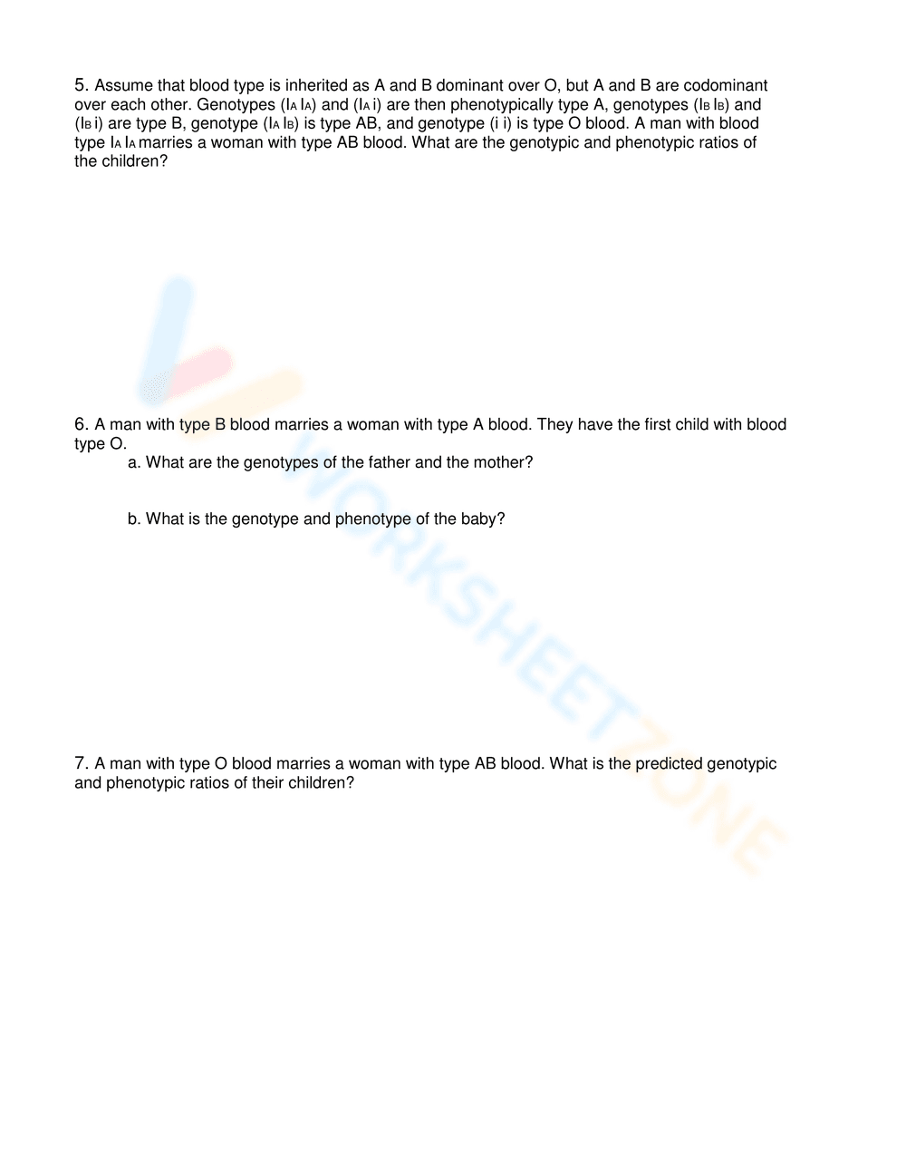 Multiple Allele Crosses Worksheet: Genetics - Page 3