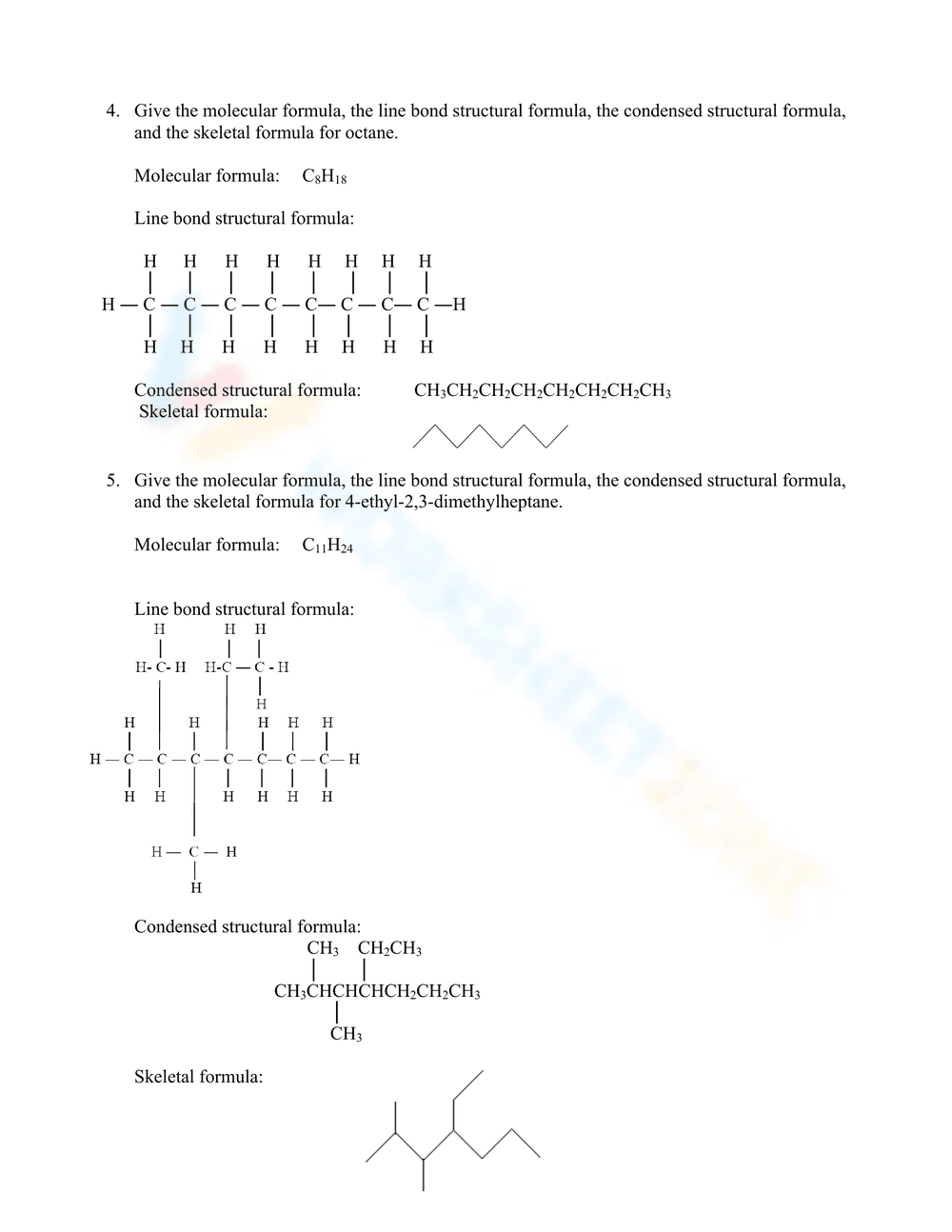 Alkanes Worksheet: Chemistry Practice Problems - Page 4