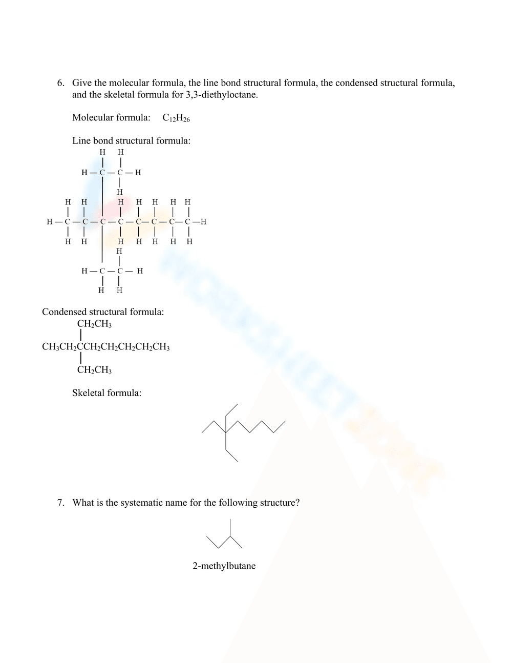 Alkanes Worksheet: Chemistry Practice Problems - Page 5
