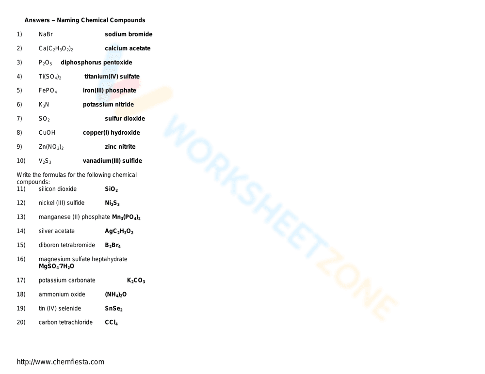 Naming Ionic Compounds Practice Worksheet - Page 5