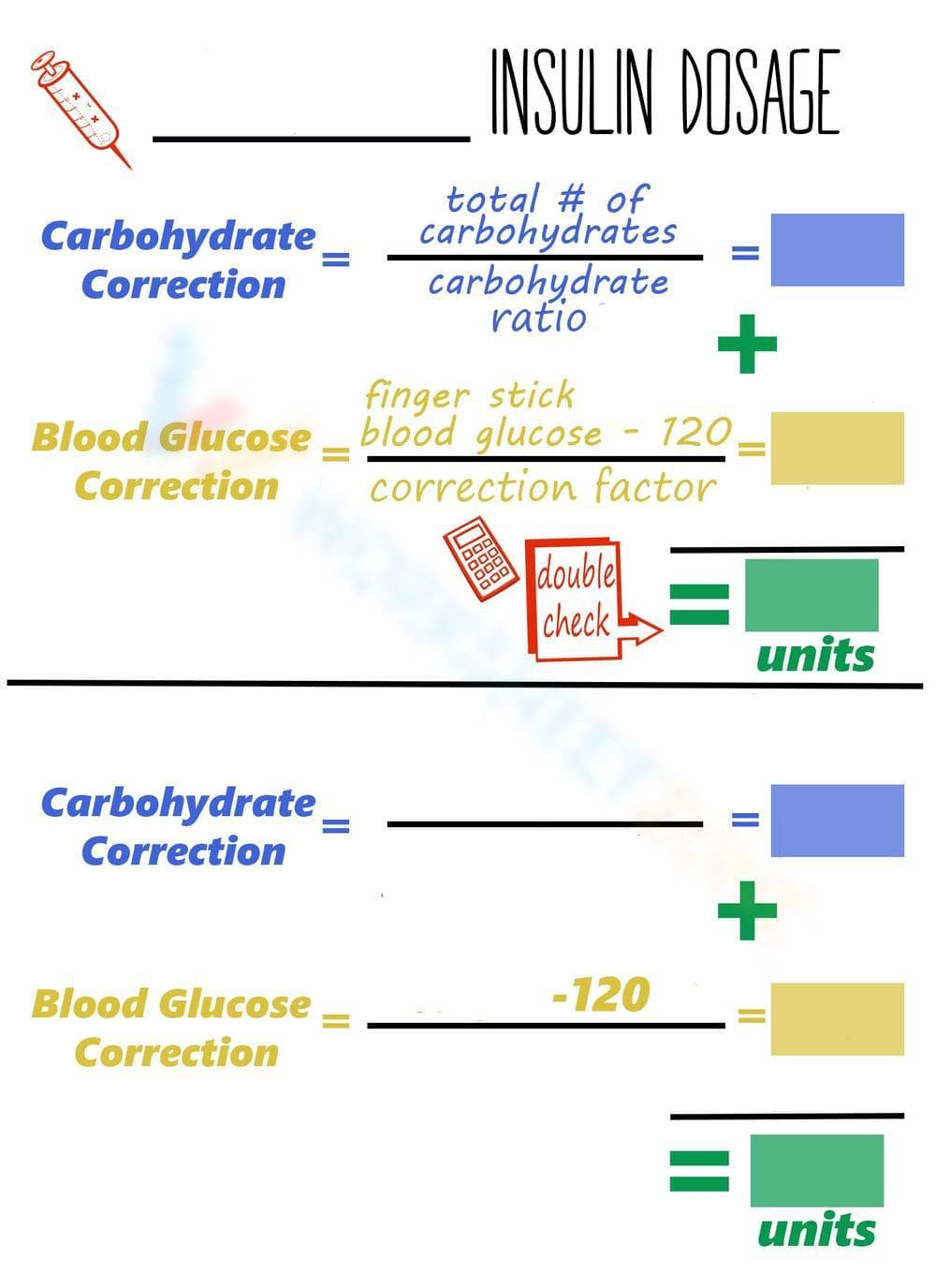 Insulin Dosage: Calculations for Diabetes - Page 1