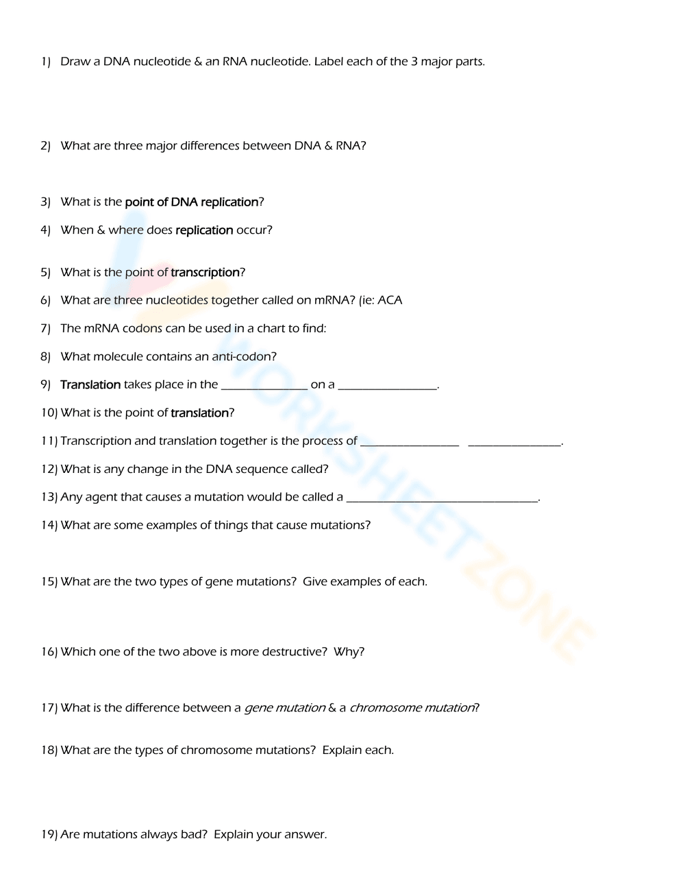 Protein Synthesis Review: An Updated Worksheet - Page 4