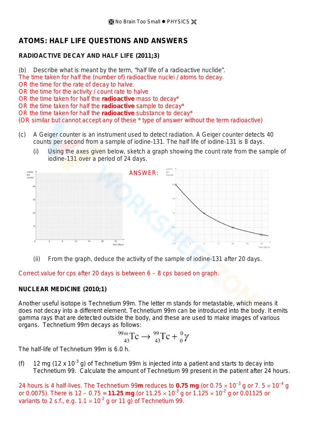 Half-Life Questions and Answers: Chemistry - Page 1