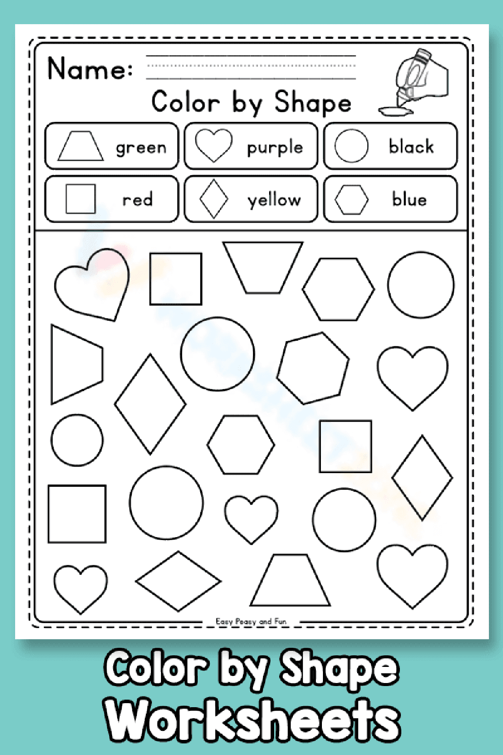 Fun Color by Shapes Activity - Page 1