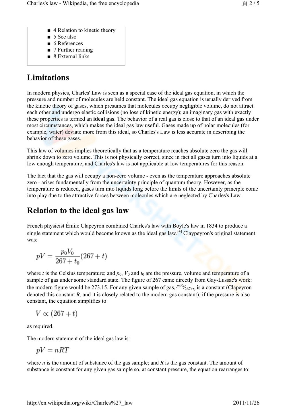 Charles' Law Practice Problems - Page 2