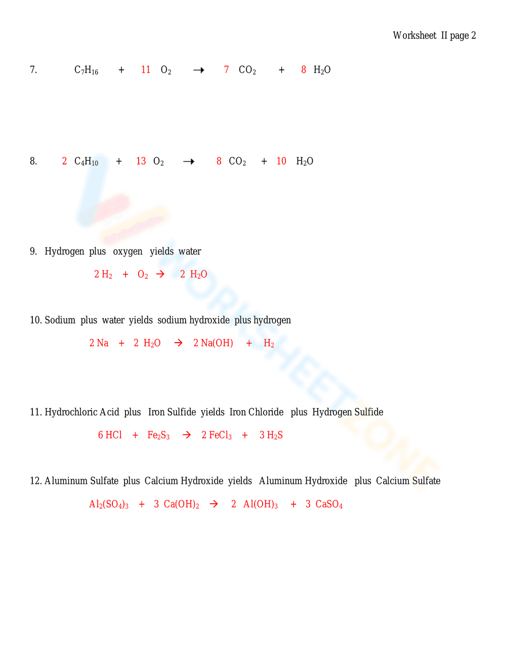 Balancing Equations: Chemistry Worksheet - Page 5
