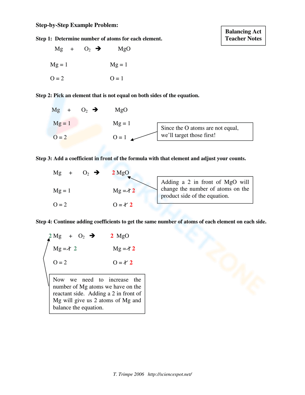 Balancing Act: Chemical Equations Worksheet - Page 4