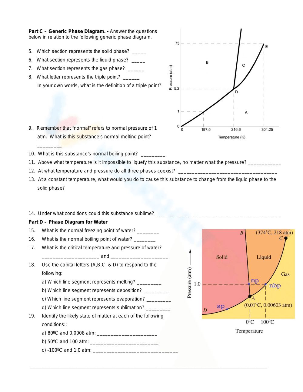 Honors Chemistry Worksheet - Page 2