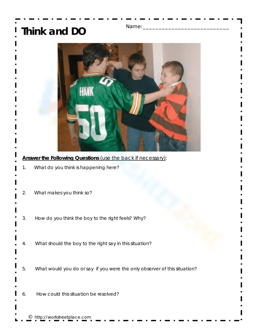 Think and Do Worksheet: Engaging Critical Thinking - Page 1