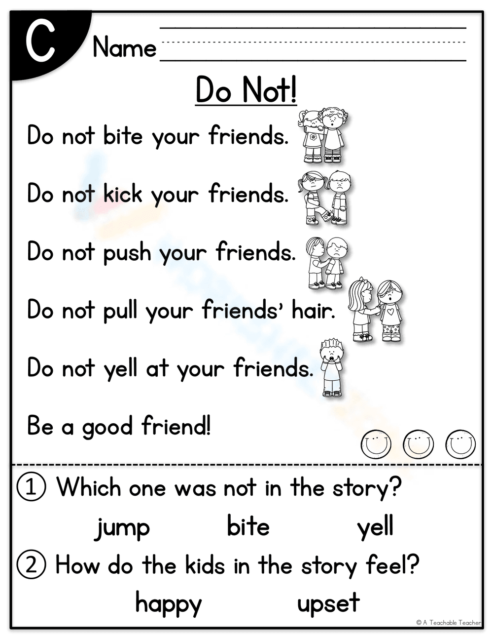 Do Not Worksheet: Safety and Awareness Guide - Page 1