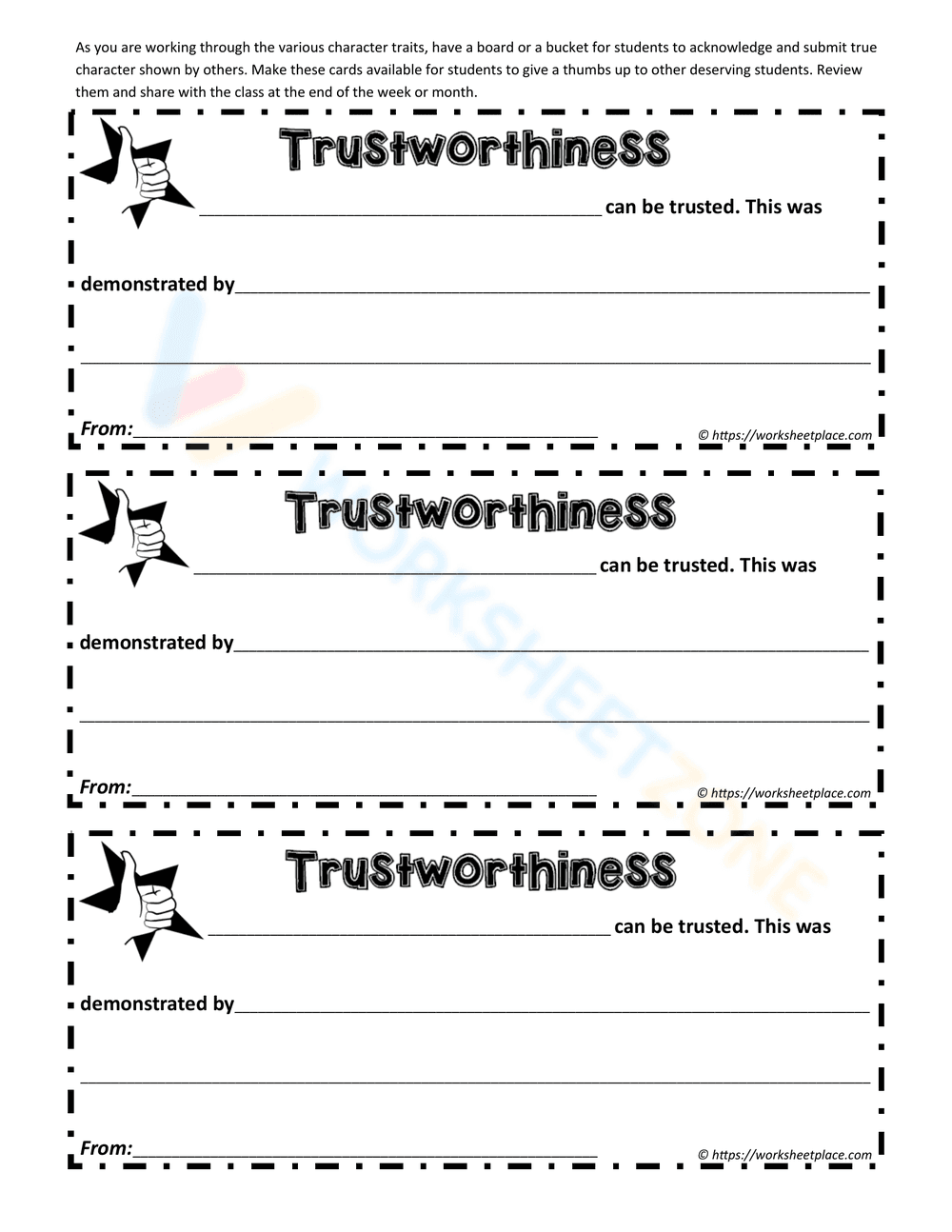 Understanding Trustworthiness Worksheet - Page 1