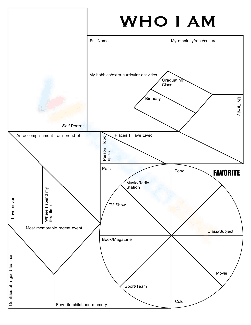 Worksheet: Discovering Who I Am - Page 1