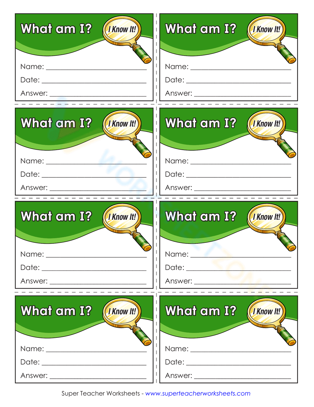 Worksheet: Updated Challenges - What Am I? - Page 3