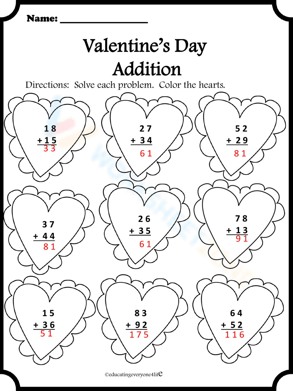 Addition with hearts - Page 2