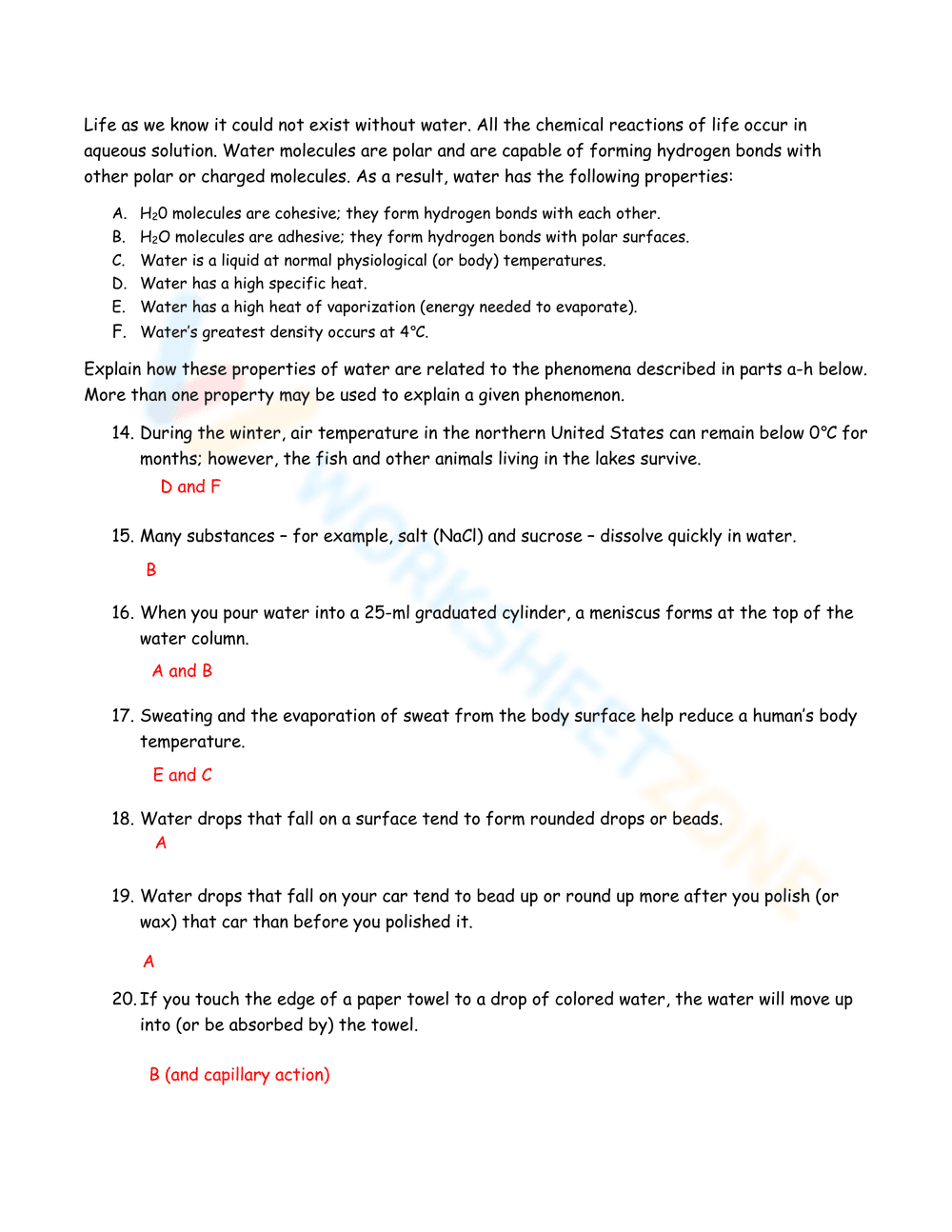Properties of Water Practice - Page 2