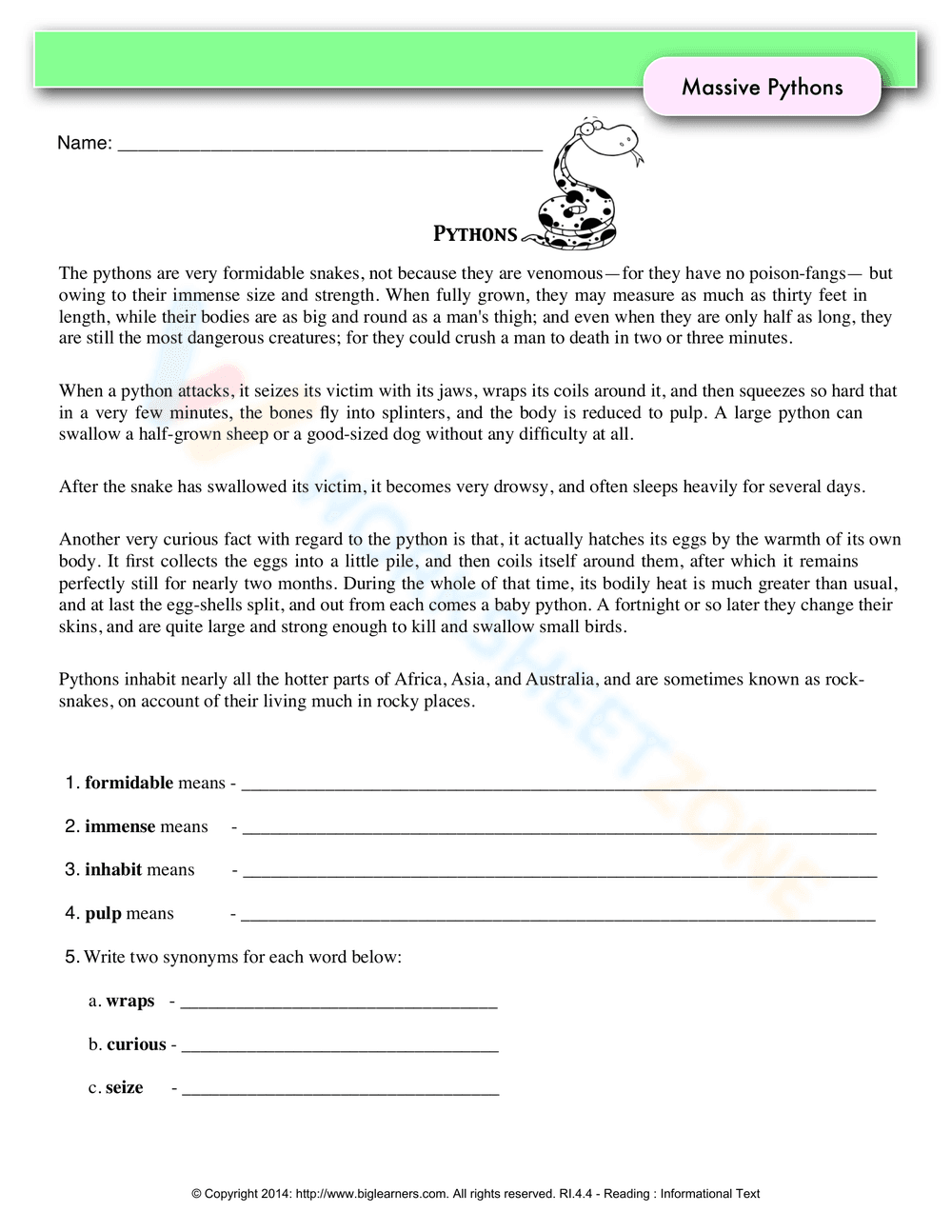 Massive Pythons - Page 1