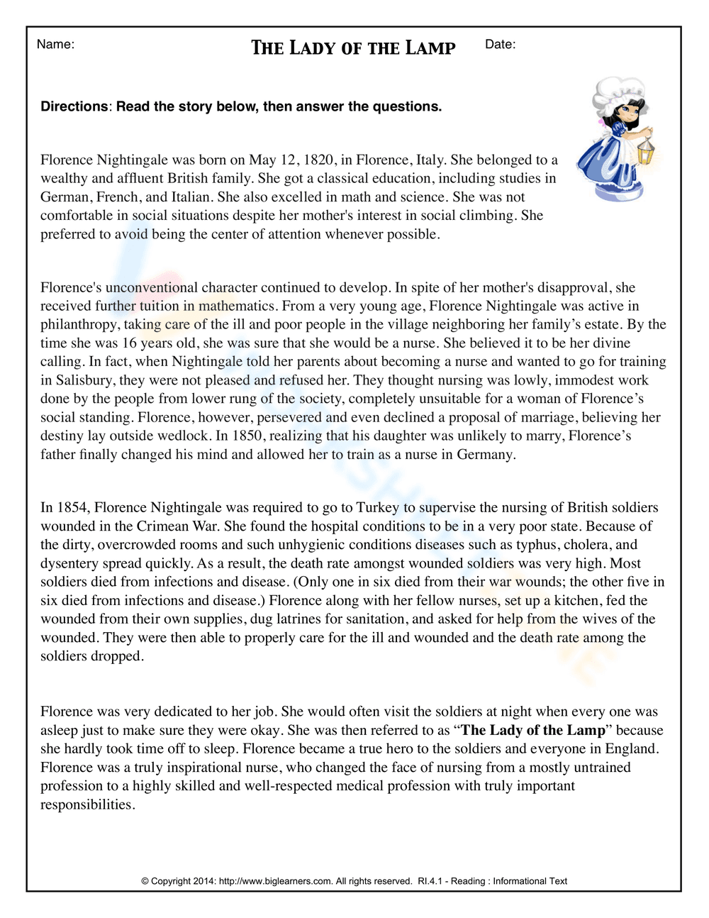 The Lady of the Lamp - Page 1