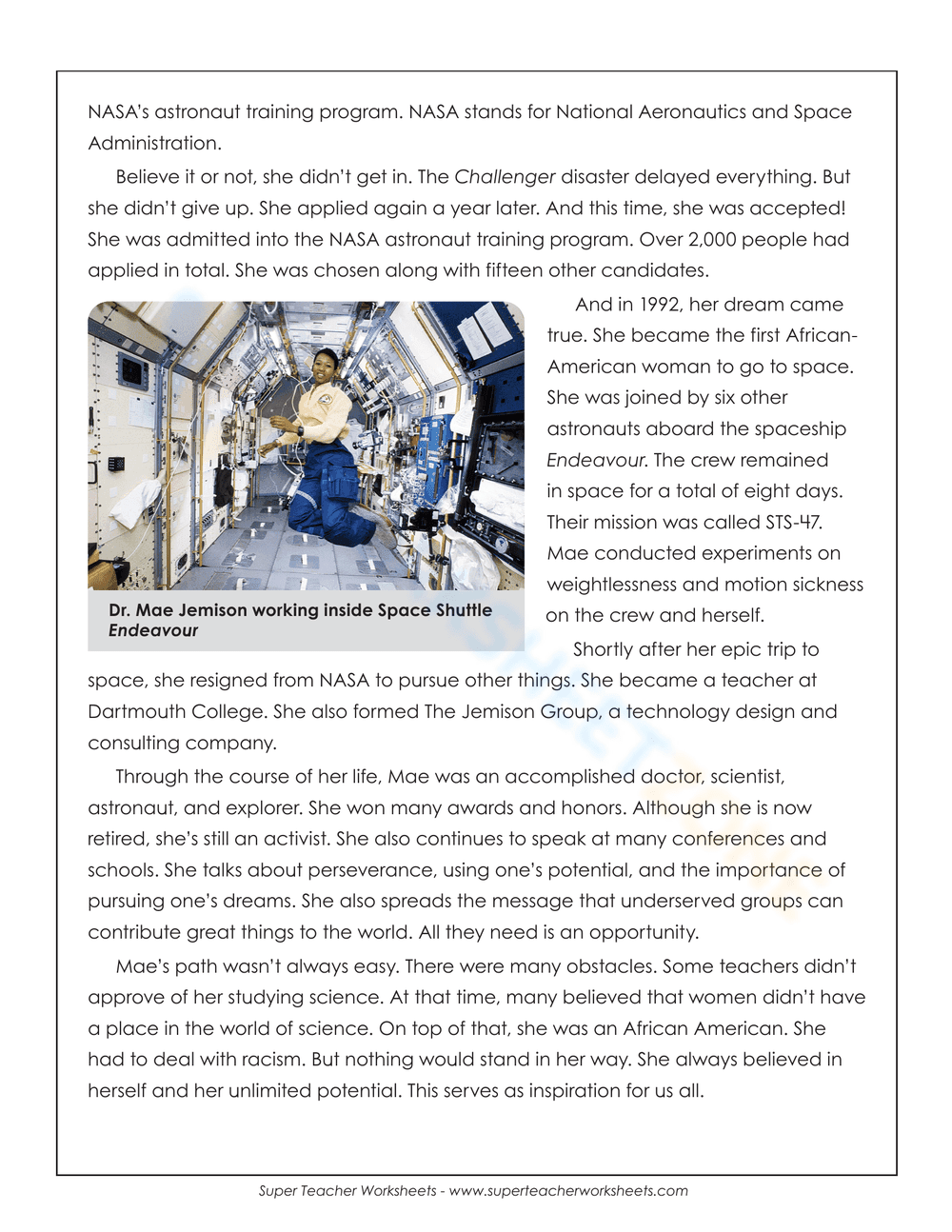 Great Minds: Dr. Mae Jemison - Page 1