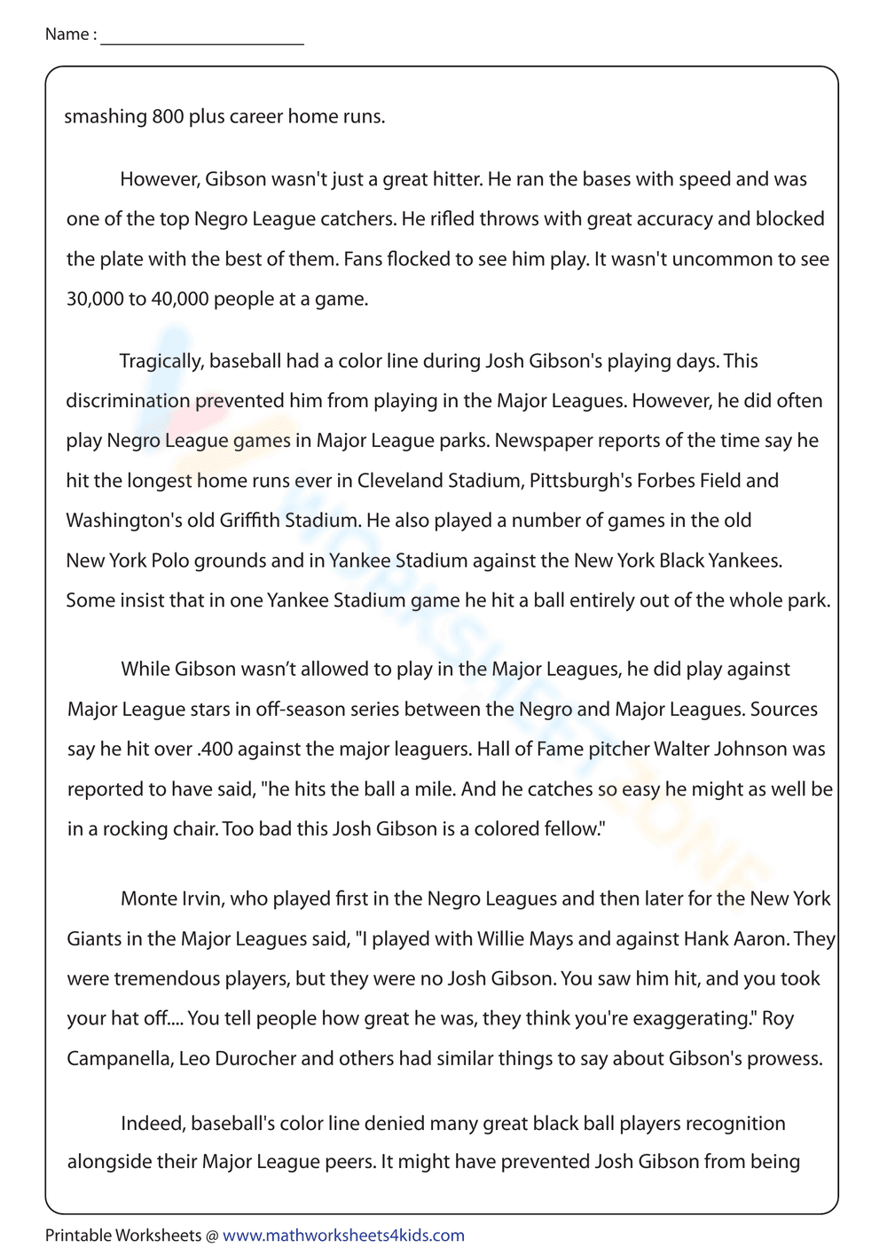 Josh Gibson - Page 1