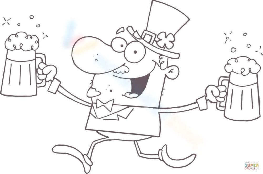 Happy Leprechaun with Two Pints of Beer - Page 1