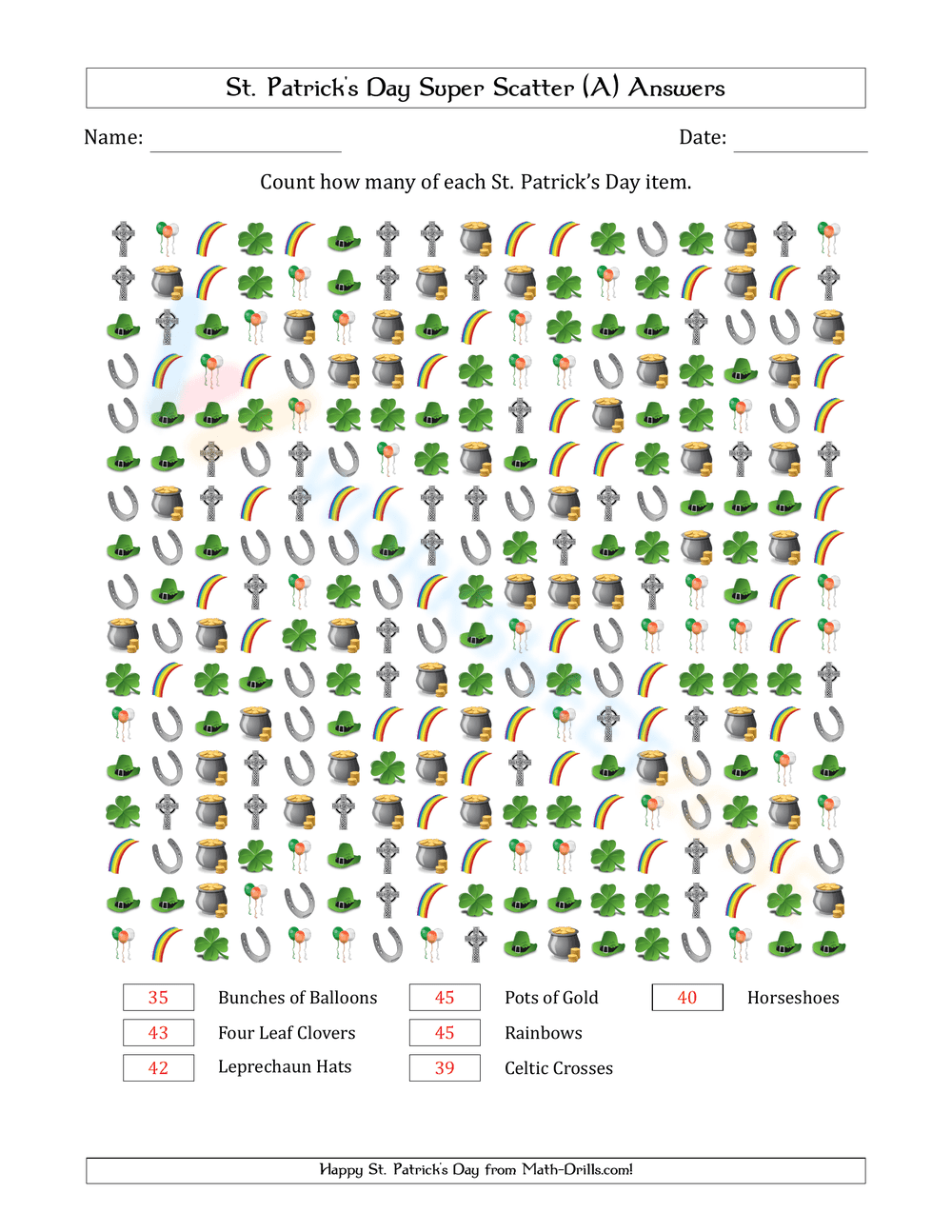 St. Patrick's Day Super Scatter Worksheet - Page 2