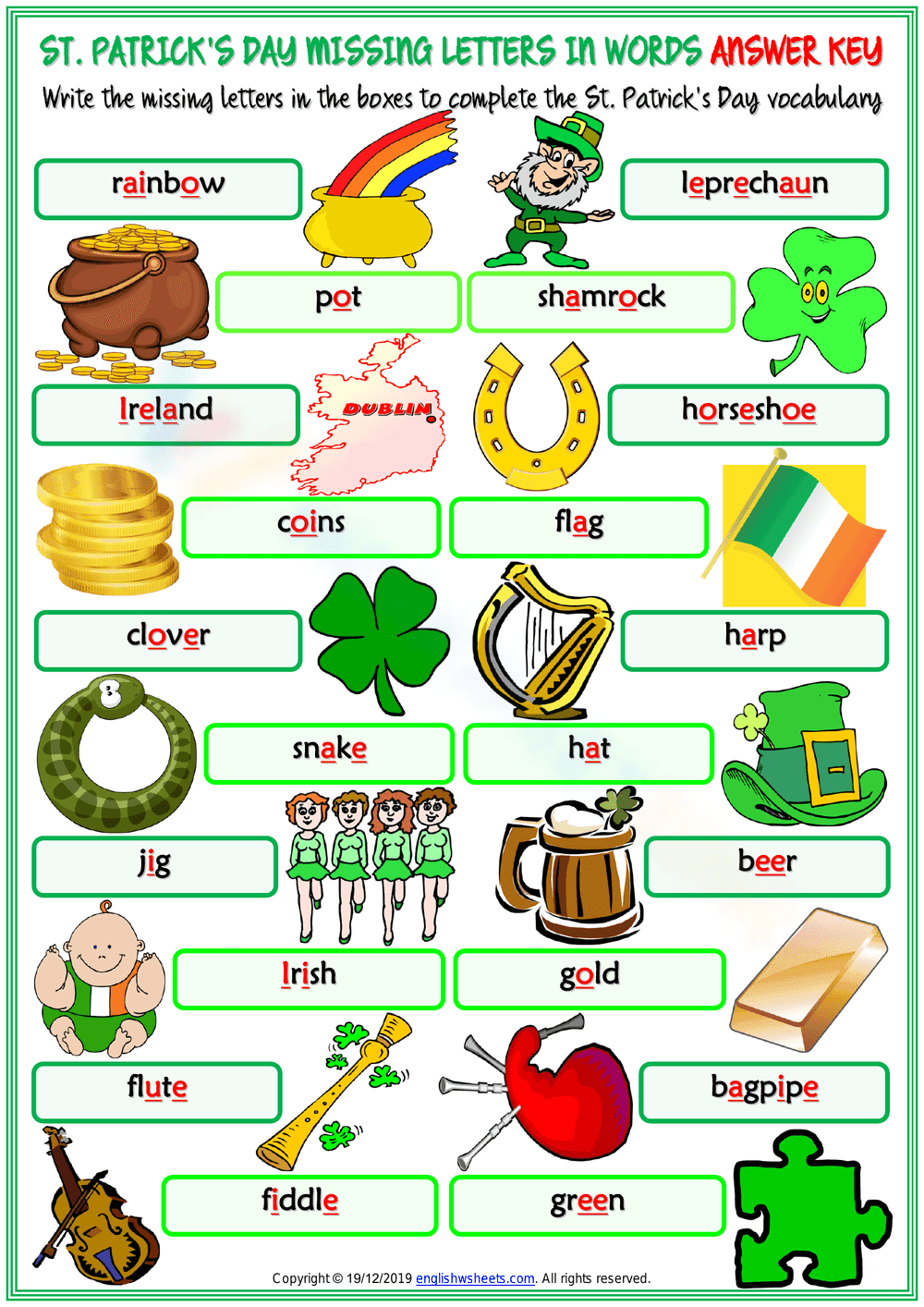 ESL Missing Letters - Page 2