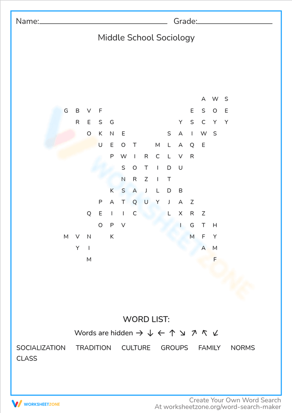 Sociology Concepts: Middle School Sociology - Page 1
