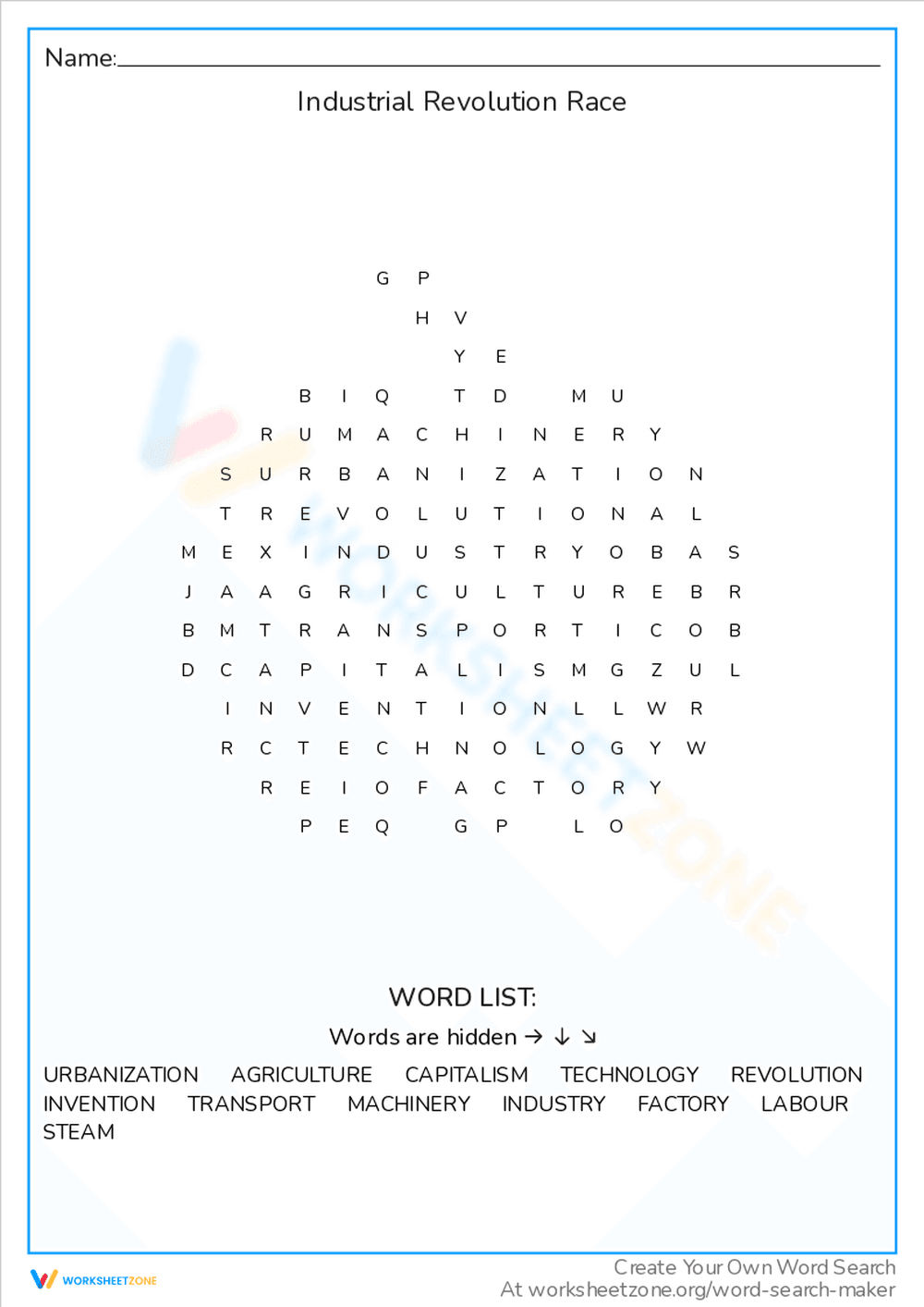 Industrial Revolution Race Activity - Page 1