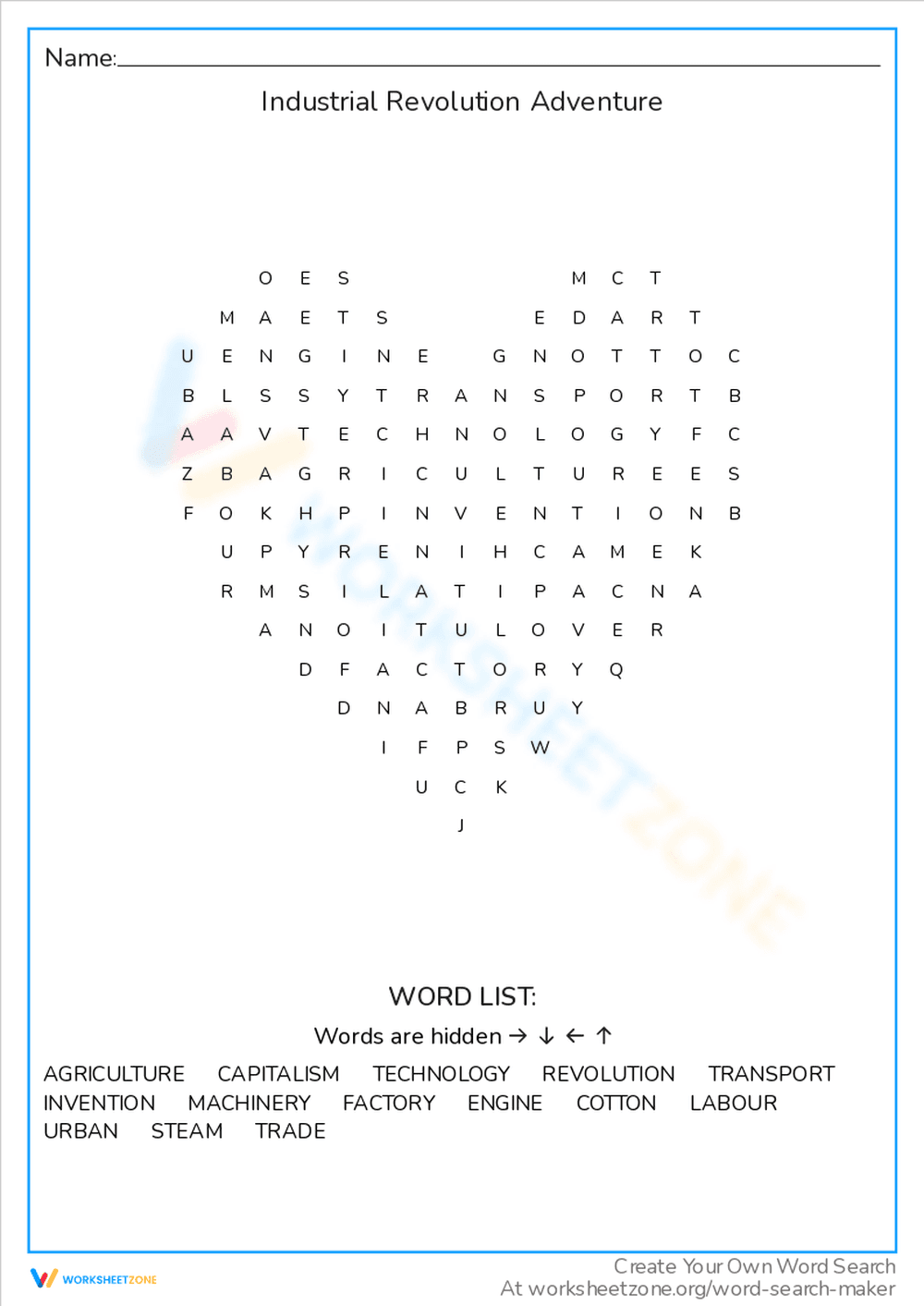 Industrial Revolution Adventure Activity - Page 1