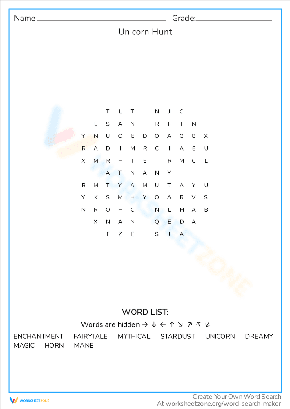 Join the Unicorn Hunt with this Word Search Puzzle - Page 1