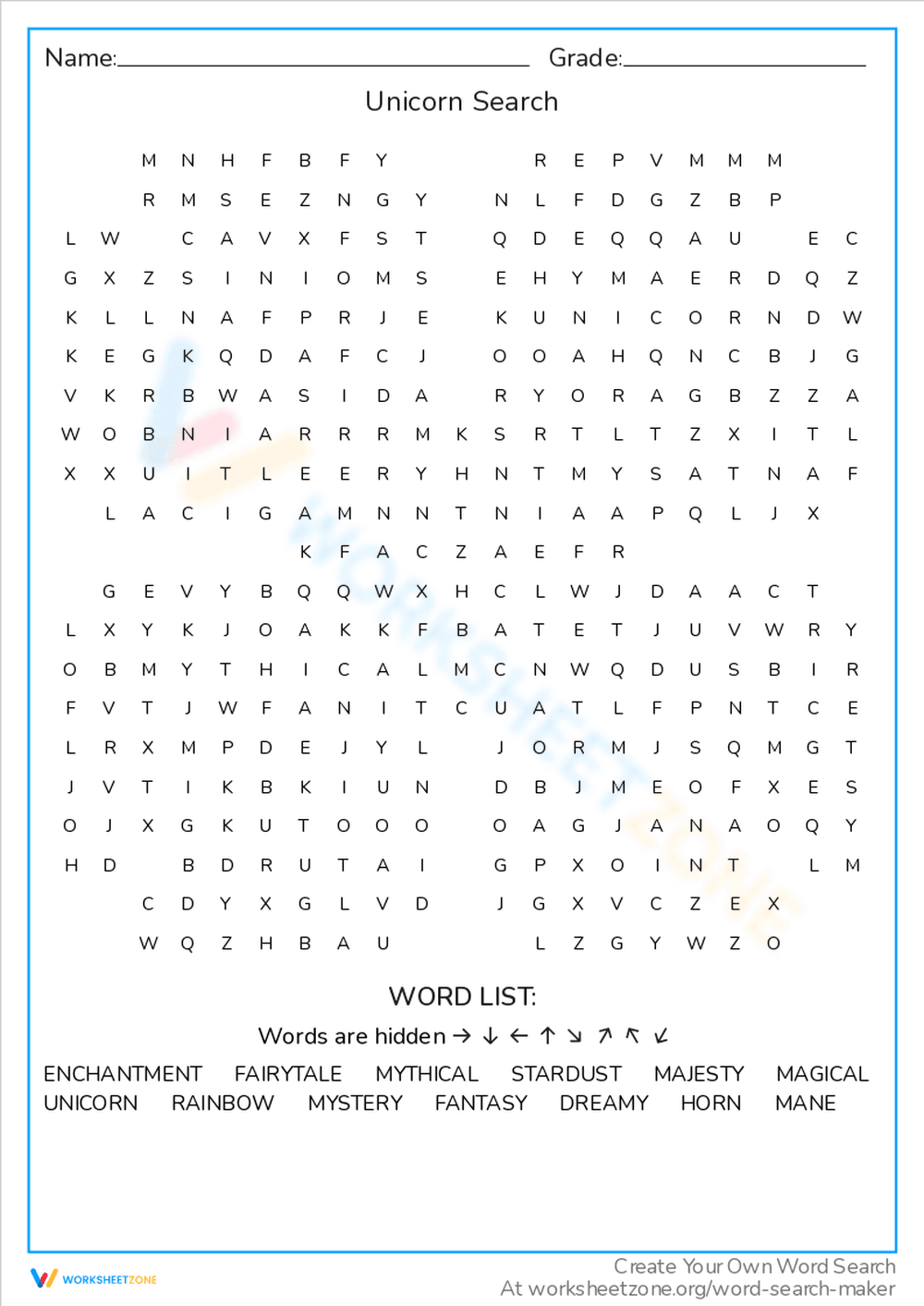 Unicorn Search: A Magical Word Find Adventure - Page 1