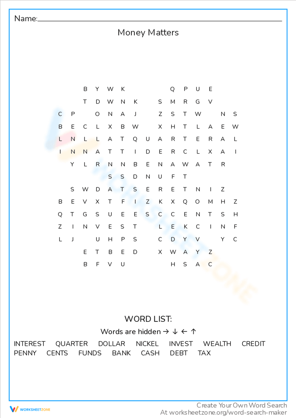 Money Matters - Page 1