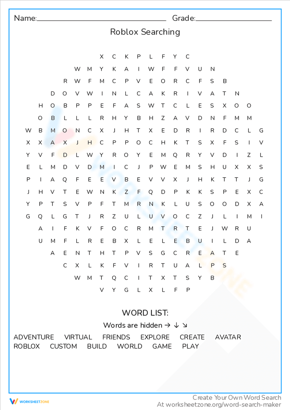 Roblox Searching: Word Puzzle Fun - Page 1