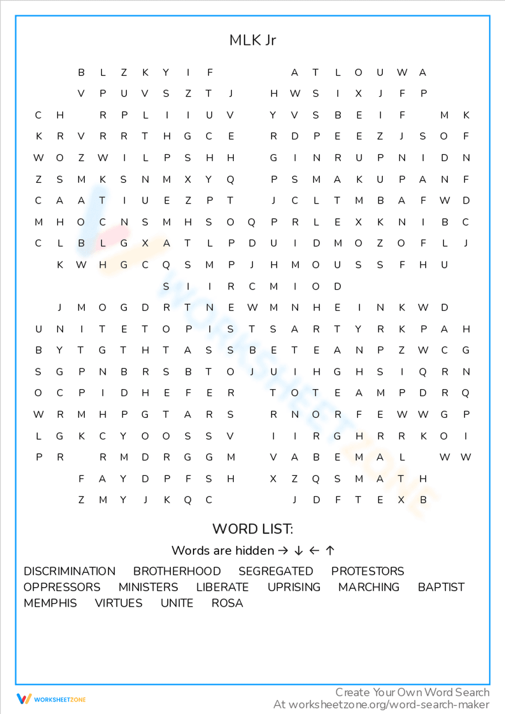 MLK Jr. Worksheet: His Legacy - Page 1