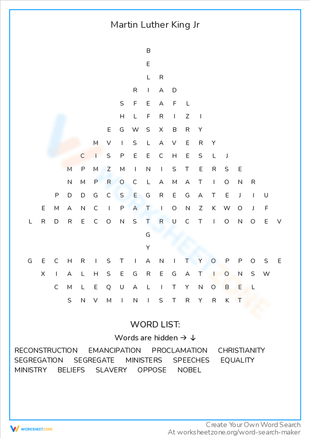 Martin Luther King Jr. Worksheet - Page 1
