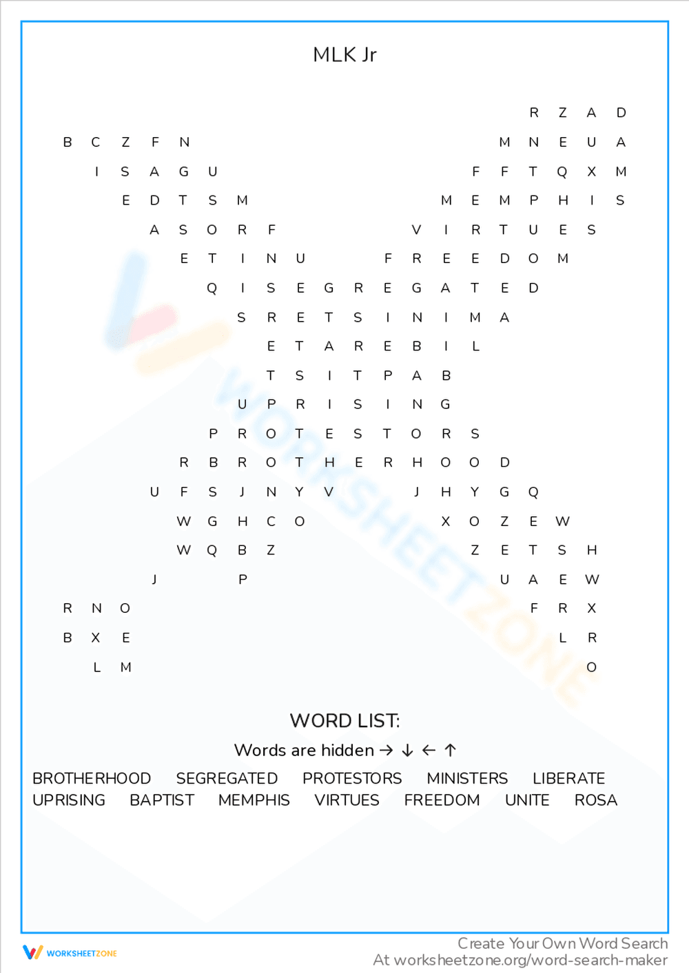 MLK Jr. Worksheet: Civil Leader - Page 1
