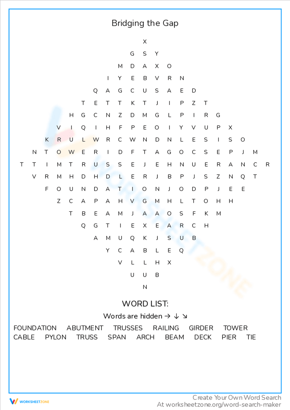 Bridging the Gap Educational Worksheet - Page 1