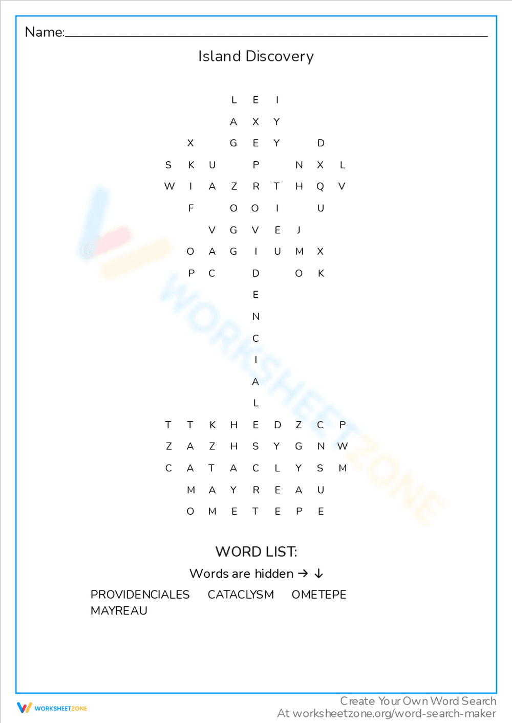 Island Discovery Activity - Page 1