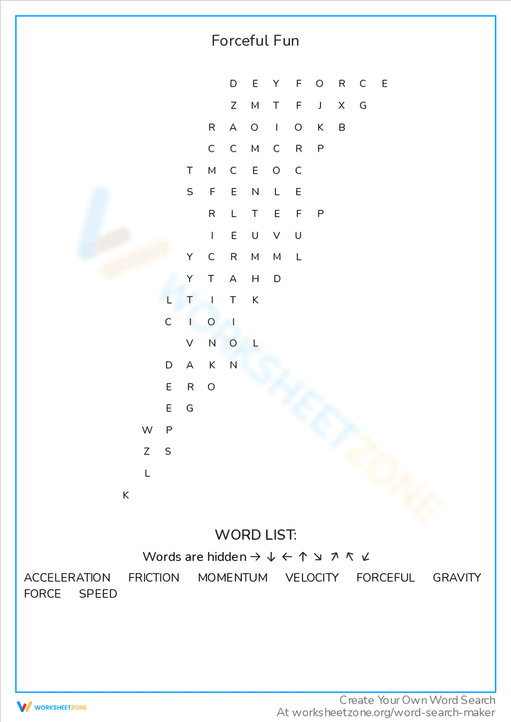 Forceful Fun Activities - Page 1