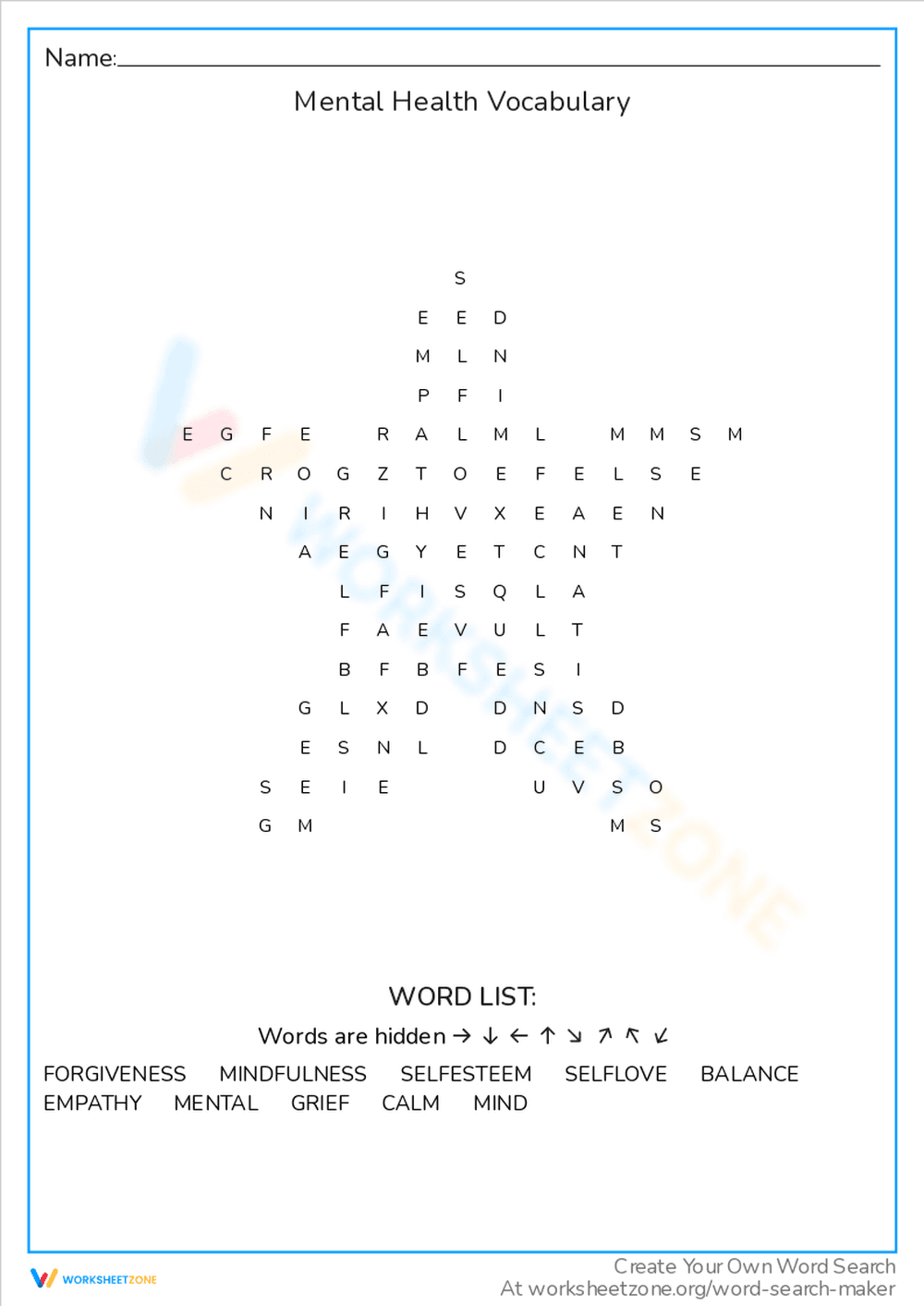 Improve Mental Health Vocabulary with this Worksheet - Page 1