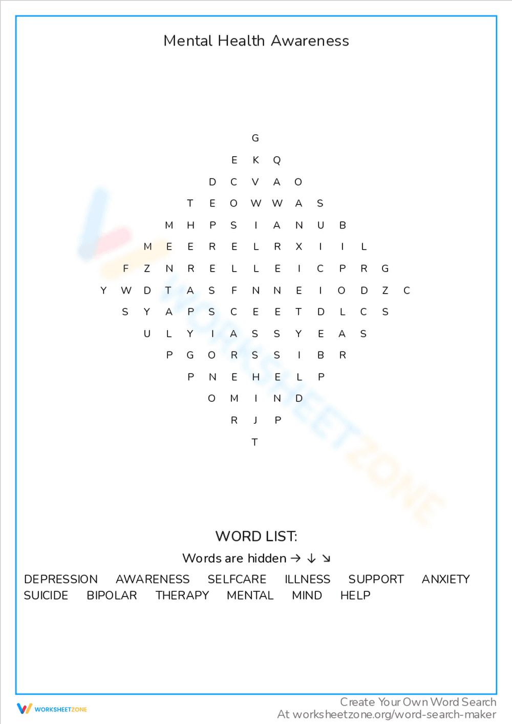 Promote Mental Health Awareness with Word Games - Page 1