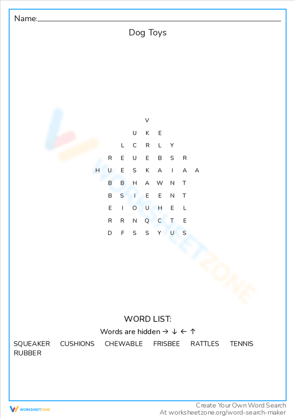 Identify Dog Toys with Engaging Worksheet - Page 1