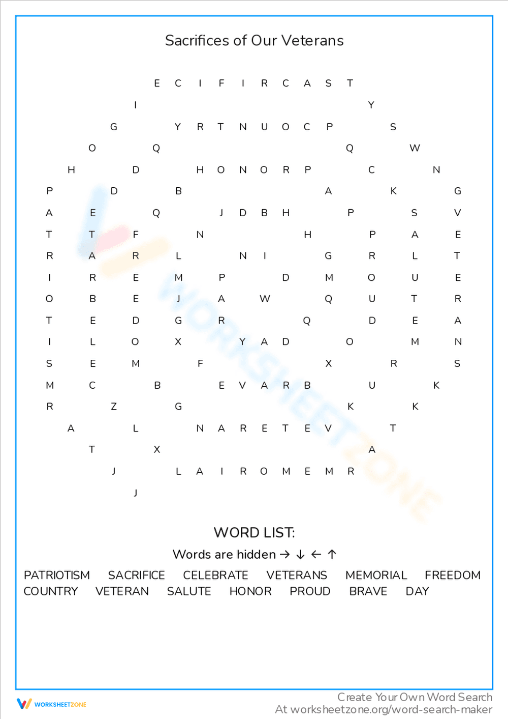 Sacrifices of Our Veterans: A Reflective Activity - Page 1