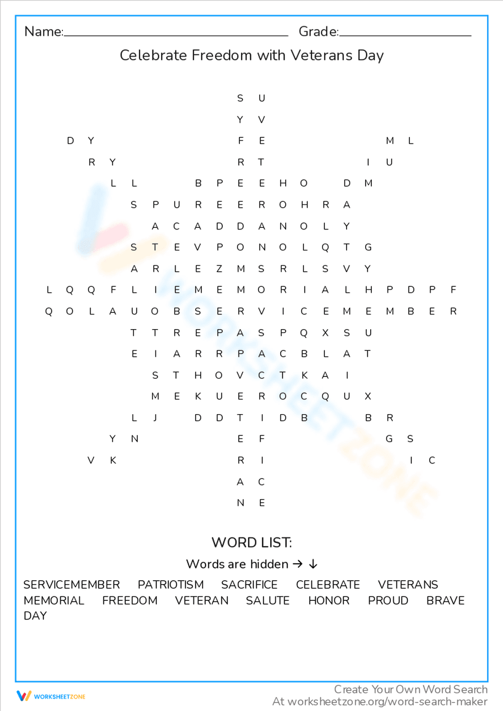 Celebrate Freedom with Veterans Day Activities - Page 1