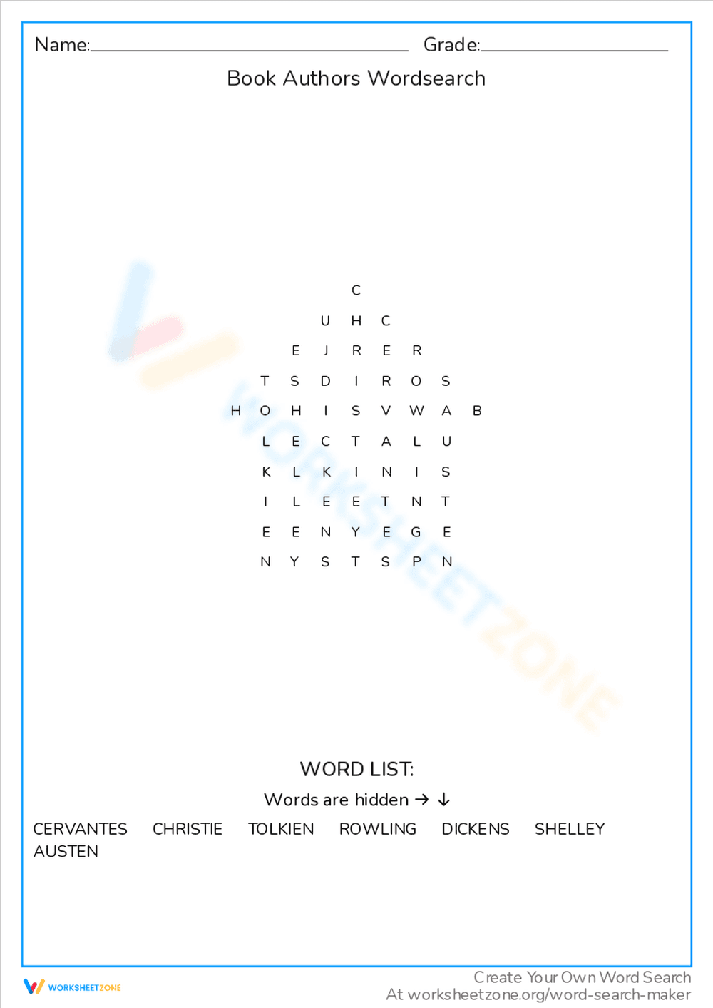 Discover Book Authors with This Word Search - Page 1