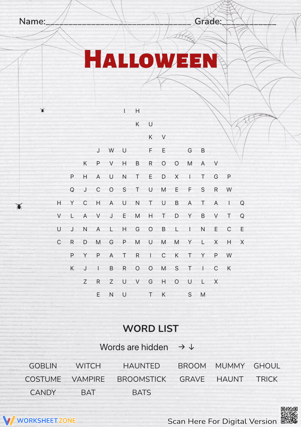 Halloween Word Search: A Spooky Puzzle! - Page 1