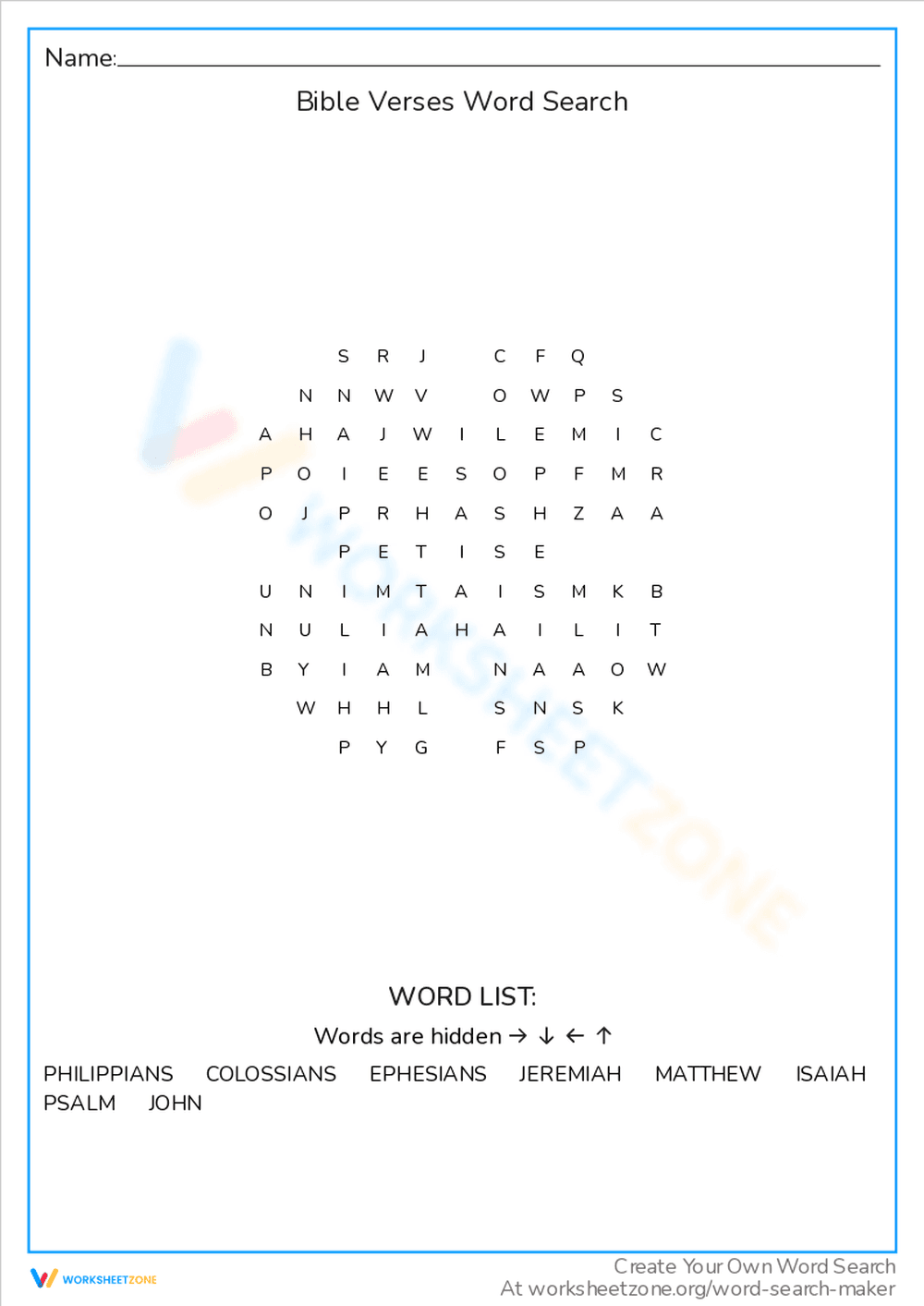Bible Verses Word Search: Find Key Verses - Page 1