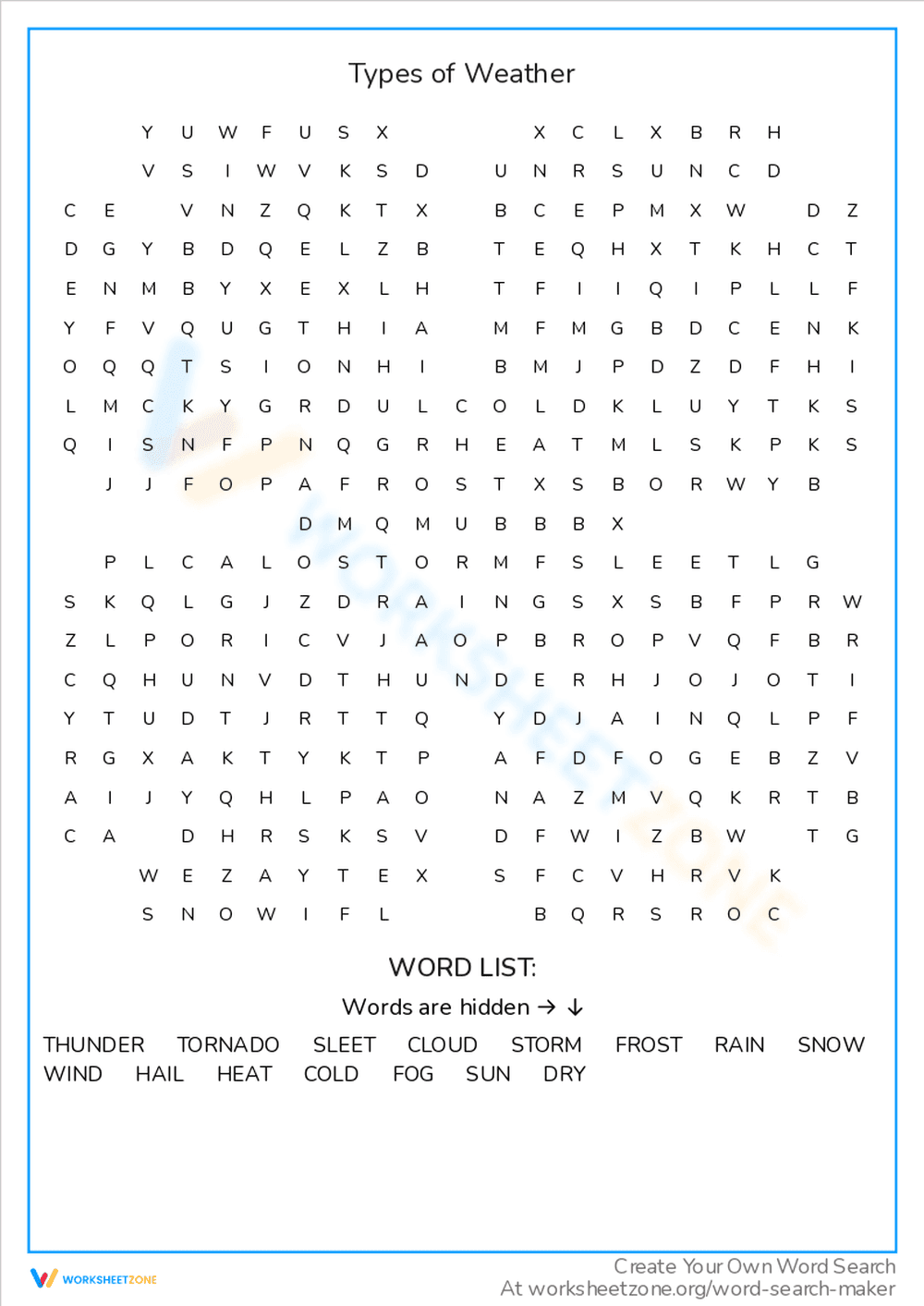 Types of Weather - Page 1