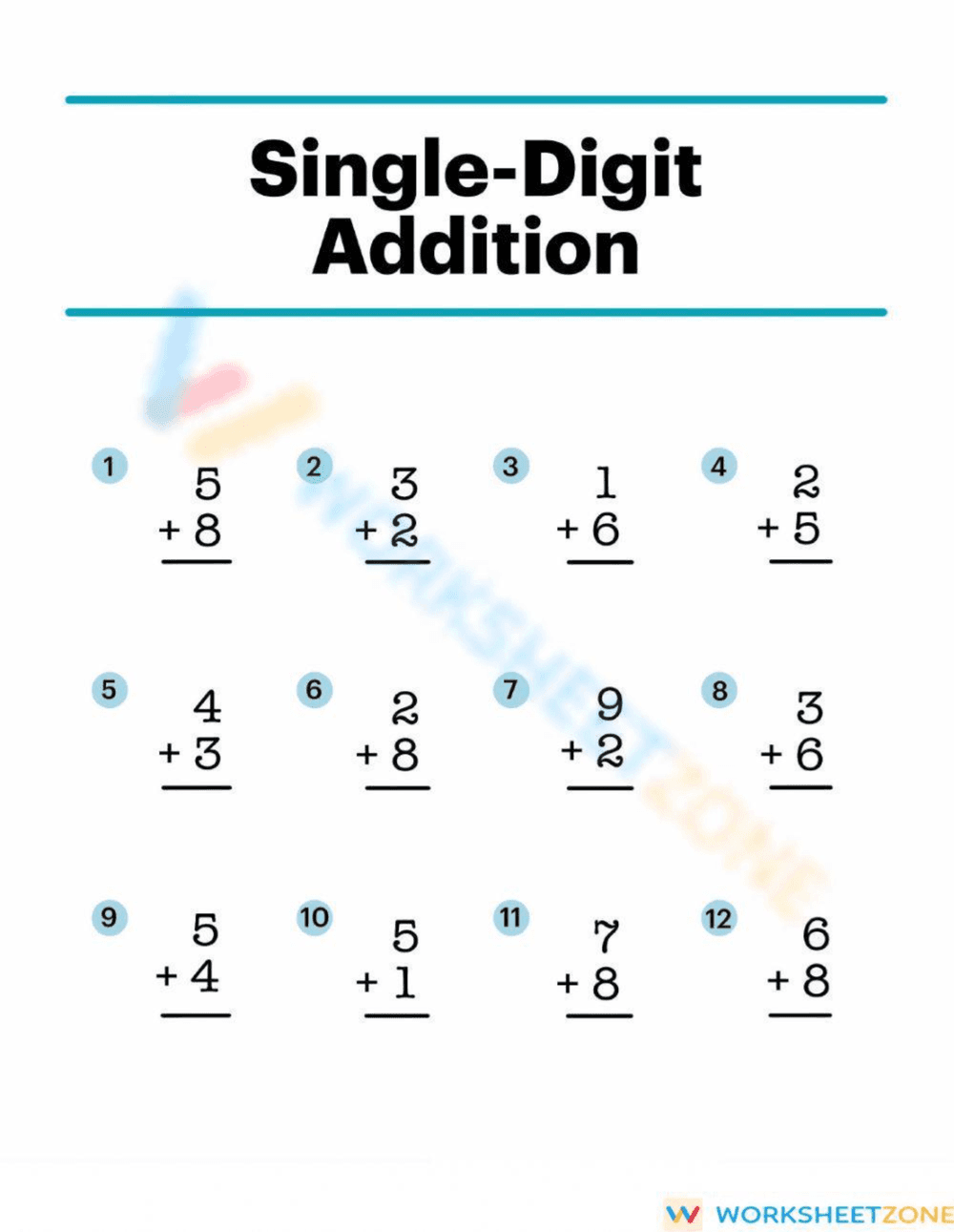 Fun and Easy Single-Digit Addition - Page 1