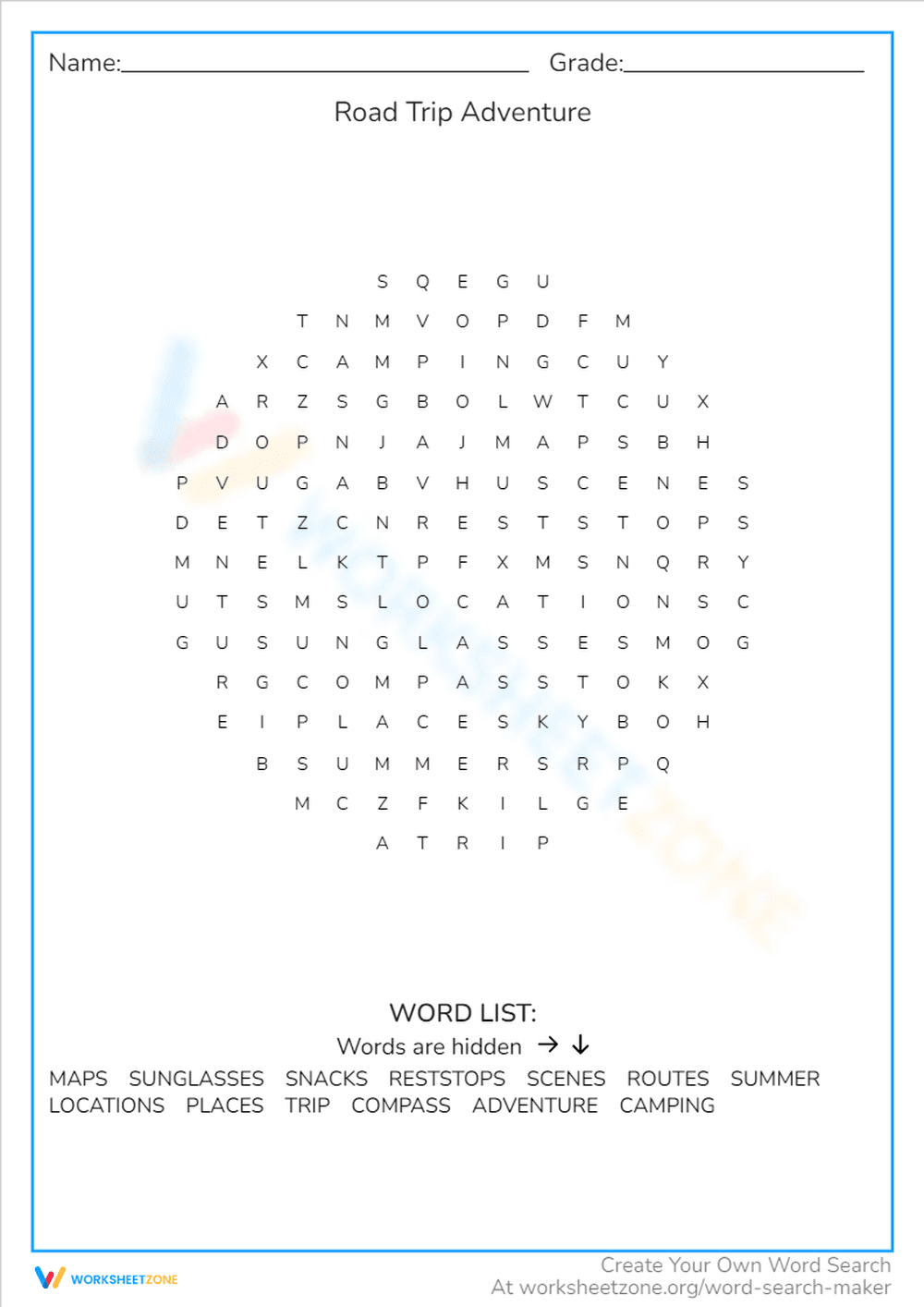 Road Trip Adventure - Page 1